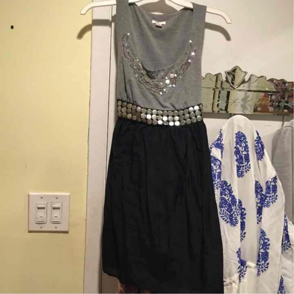 Cute gray and black casual dress